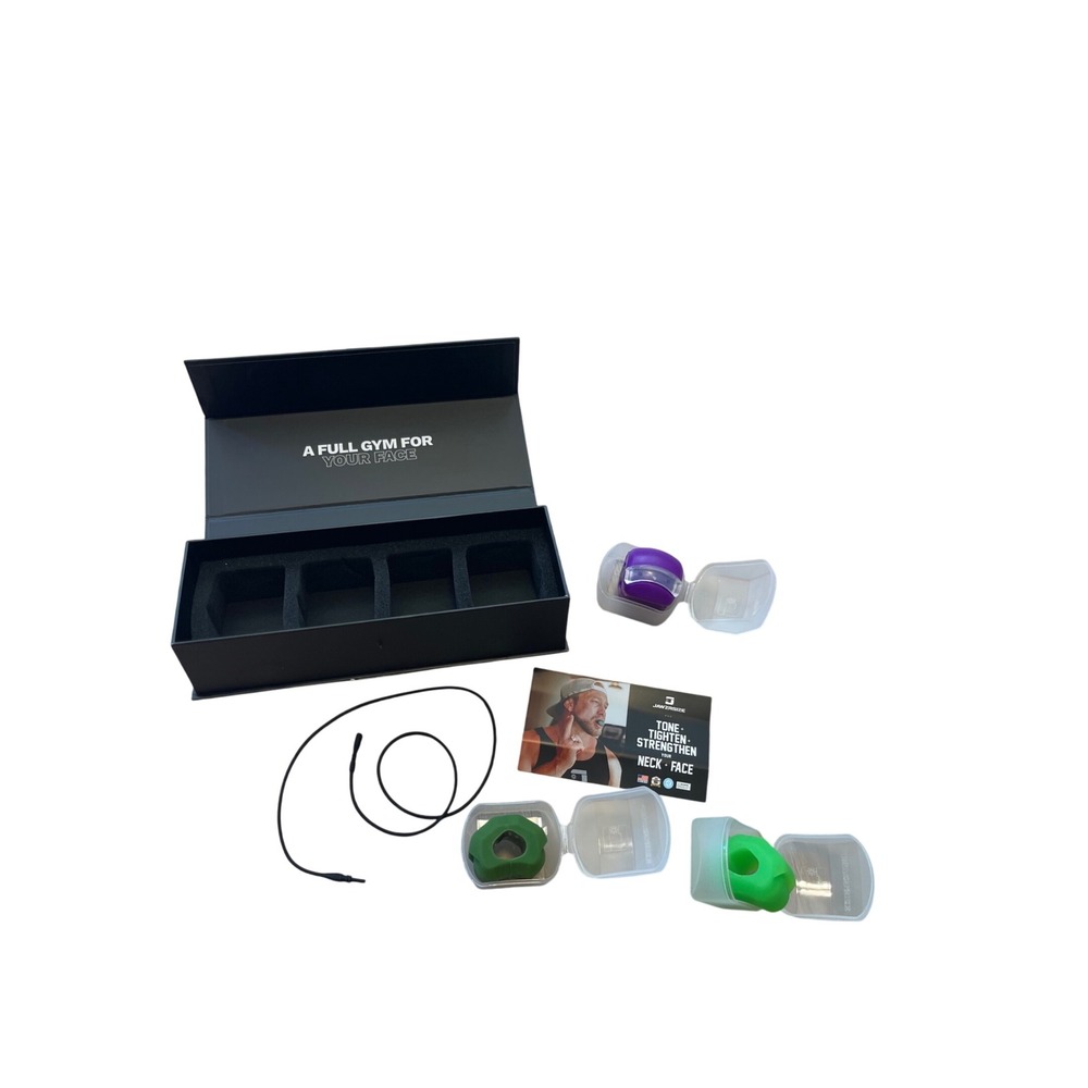 Jawzrsize‎ Facial Exerciser Jawline Neck Strengthener Kit 3 Resistance Levels